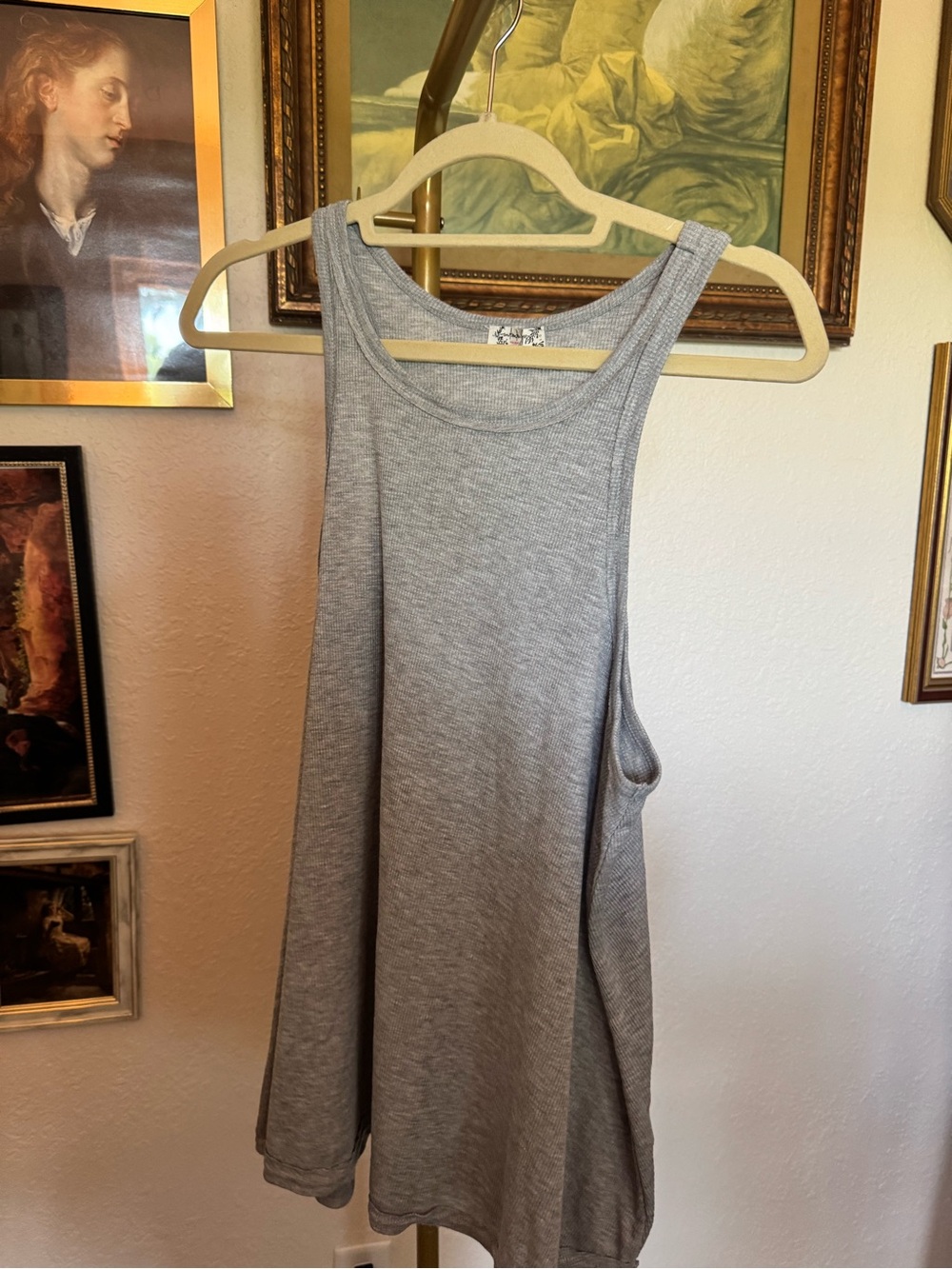 Free People Intimately NWOT Lightweight Gray Ribbed Tank Top - Women